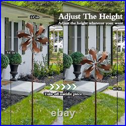 Wind Spinner Flower Sculpture Large Kinetic Windmill Outdoor Garden Yard Decor