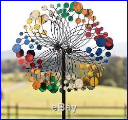 Wind Spinner Garden Metal Lawn Stake Kinetic Energy Sculpture Landscape Yard Art