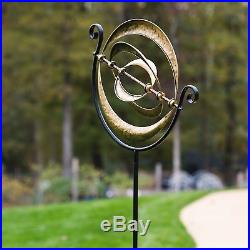 Wind Spinner Kinetic Garden Art Stake Outdoor Home Yard Decor Bronze Sculpture