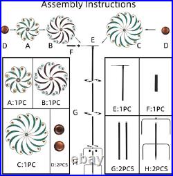 Wind Spinner Large Metal for Outdoor Yard Art Sculpture Patio Lawn Garden Decor