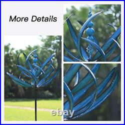 Wind Spinner X-Large Metal Sculpture Outdoor Yard Garden Lawn Decor Blue 91 H