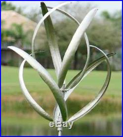 Wind Spinners For The Garden Kinetic Sculptures Yard Art Silver Iron 74 In Tall