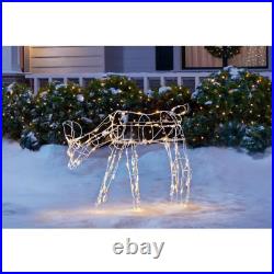 Wire Metal frame Doe with 80 White LED lights Christmas Yard Decor 30 in Height