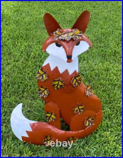 XL Metal Fox Autumn Yard Art Garden Decor