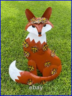 XL Metal Fox Autumn Yard Art Garden Decor