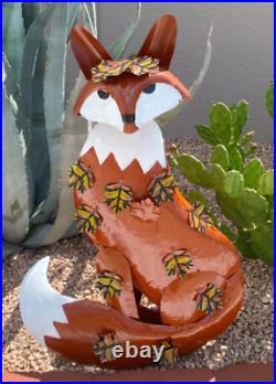 XL Metal Fox Autumn Yard Art Garden Decor