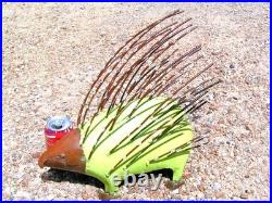 XLarge METAL Yard Art PORCUPINE with Quills, Junk Iron Sculpture, F