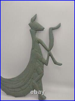 Yard Art Praying Mantis Cast Iron Bug Flat Statue Decor Vtg 1991 Metal USA Made