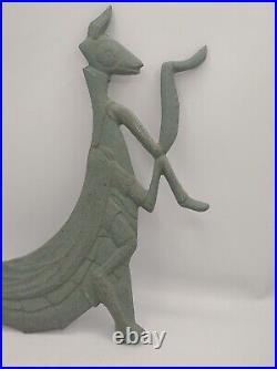 Yard Art Praying Mantis Cast Iron Bug Flat Statue Decor Vtg 1991 Metal USA Made