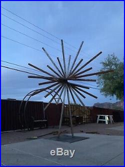 Yard Art, Steel Sculpture, Sun Sculpture, Square Tube Art, Spiral Sculpture