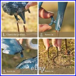 Yard Decorations Outdoor Garden Statues, Blue Metal Crane Yard Art, 25-26 La