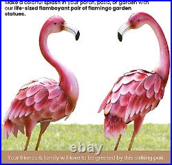 Yard Flamingos Decor Metal Flamingo Statues Garden Sculpture Metal Yard Art 36