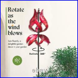 Yard Garden Wind Spinner Large Outdoor Wind Sculptures Spinners, Tulip Or