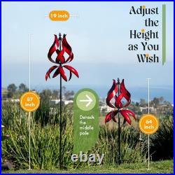 Yard Garden Wind Spinner Large Outdoor Wind Sculptures Spinners, Tulip Or